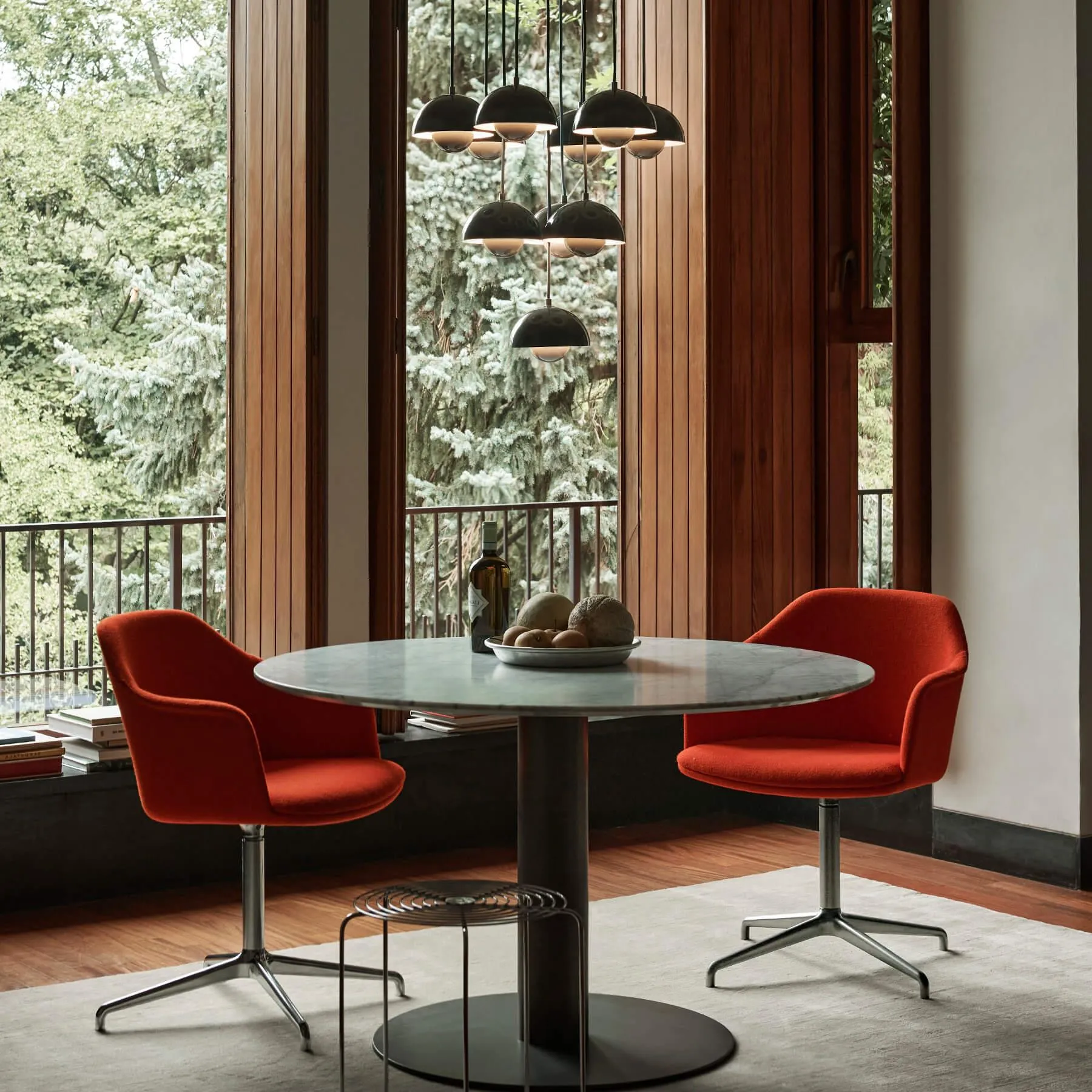 10-Shade Flowerpot Chandelier - Cobalt Blue