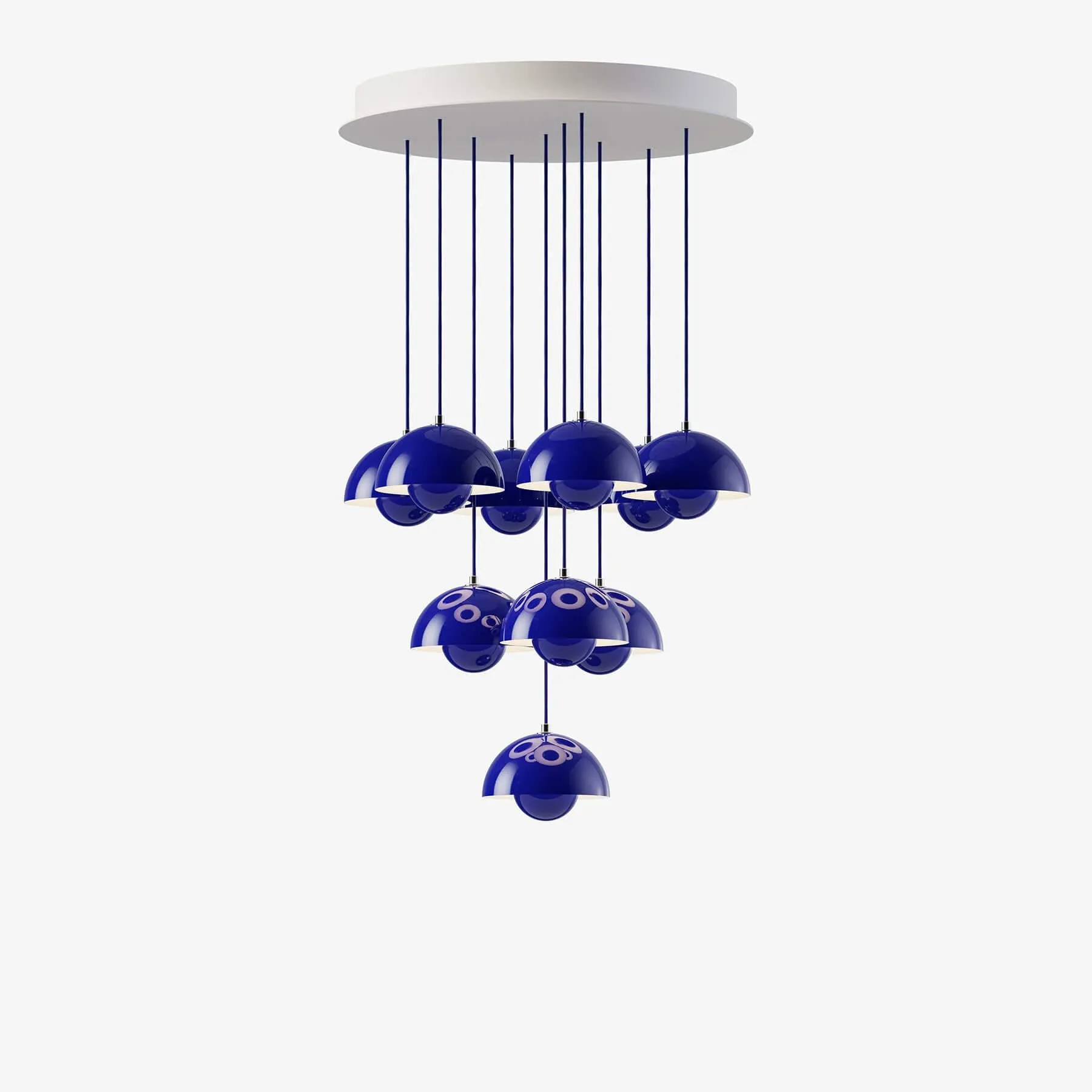 10-Shade Flowerpot Chandelier - Cobalt Blue image