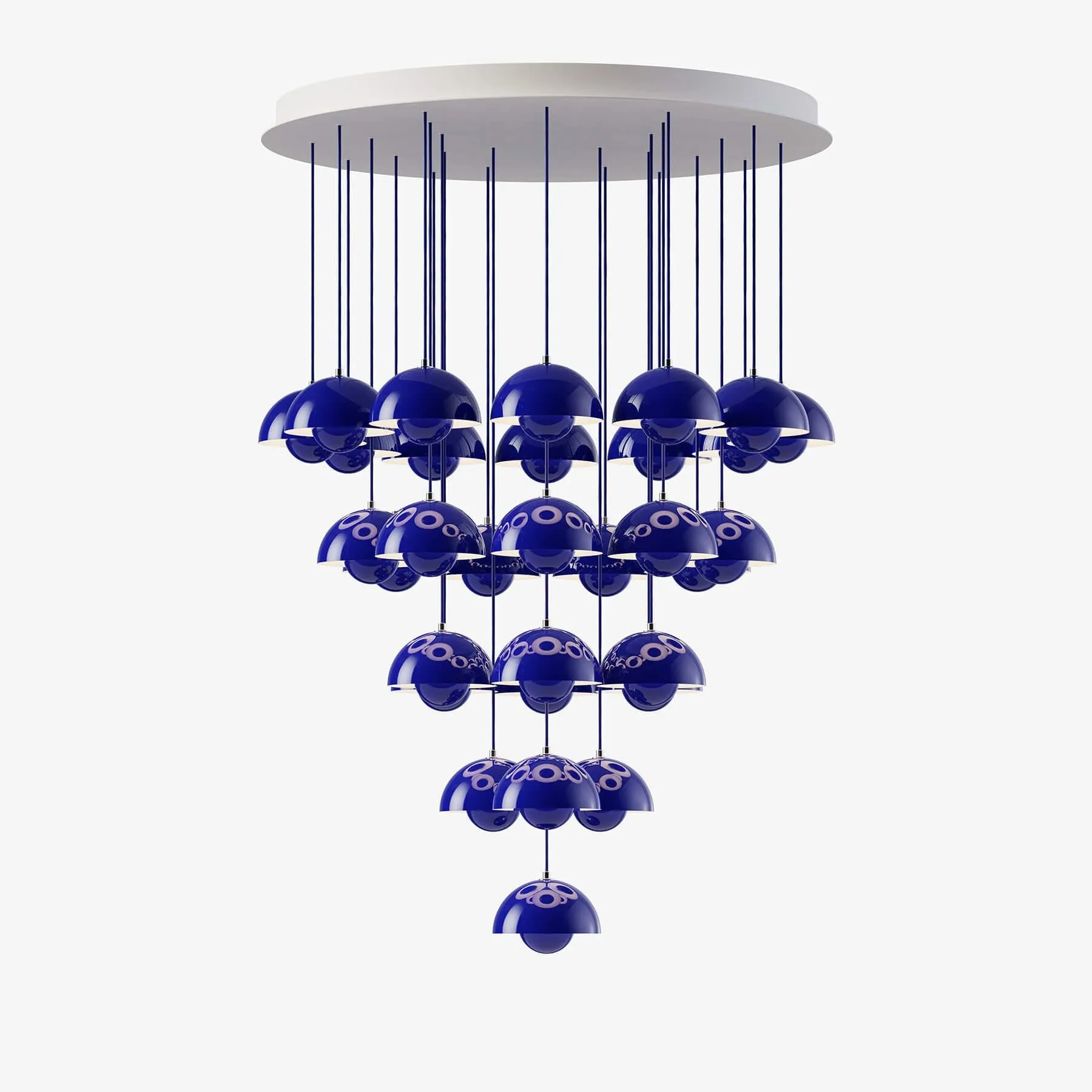 10-Shade Flowerpot Chandelier - Dark Plum