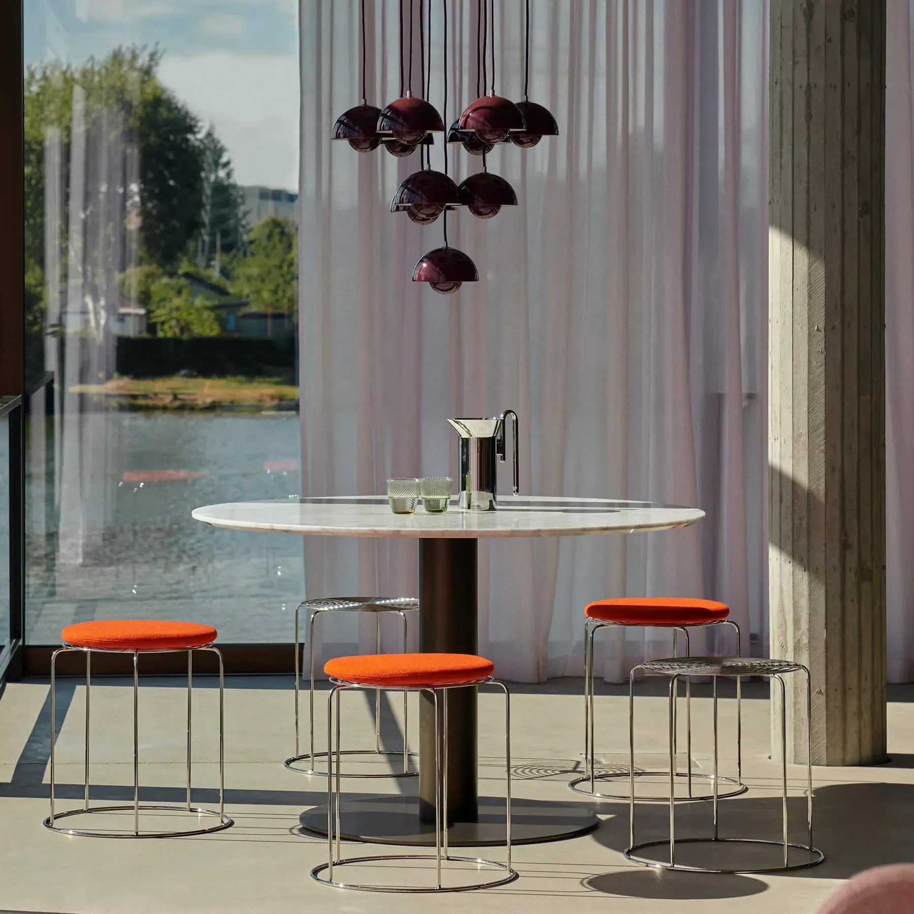 10-Shade Flowerpot Chandelier - Dark Plum