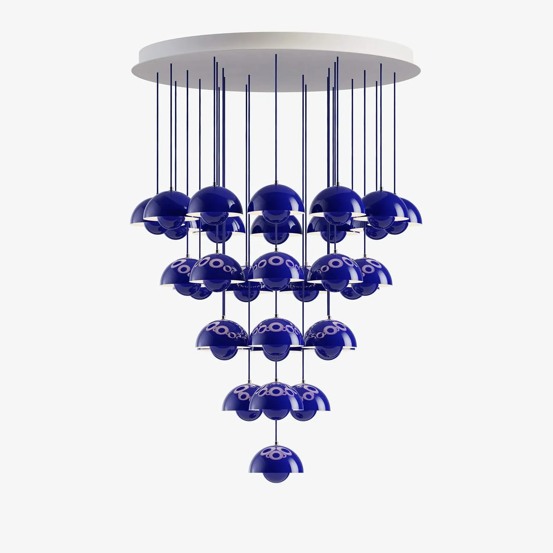 10-Shade Flowerpot Chandelier - Grey Beige