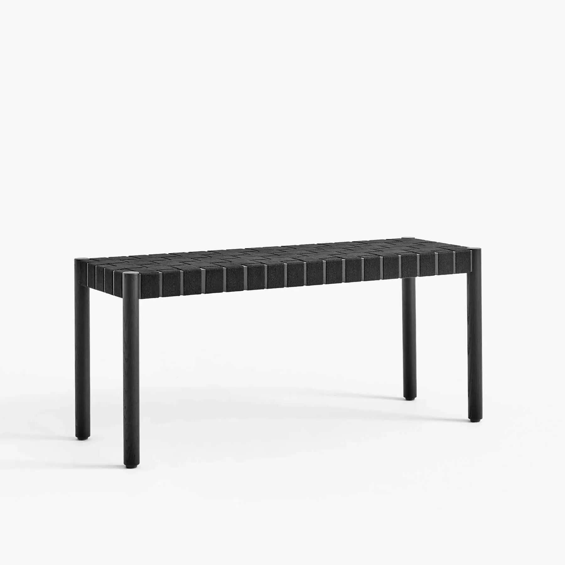 105cm Dining Bench with Webbing - Black, Ash image