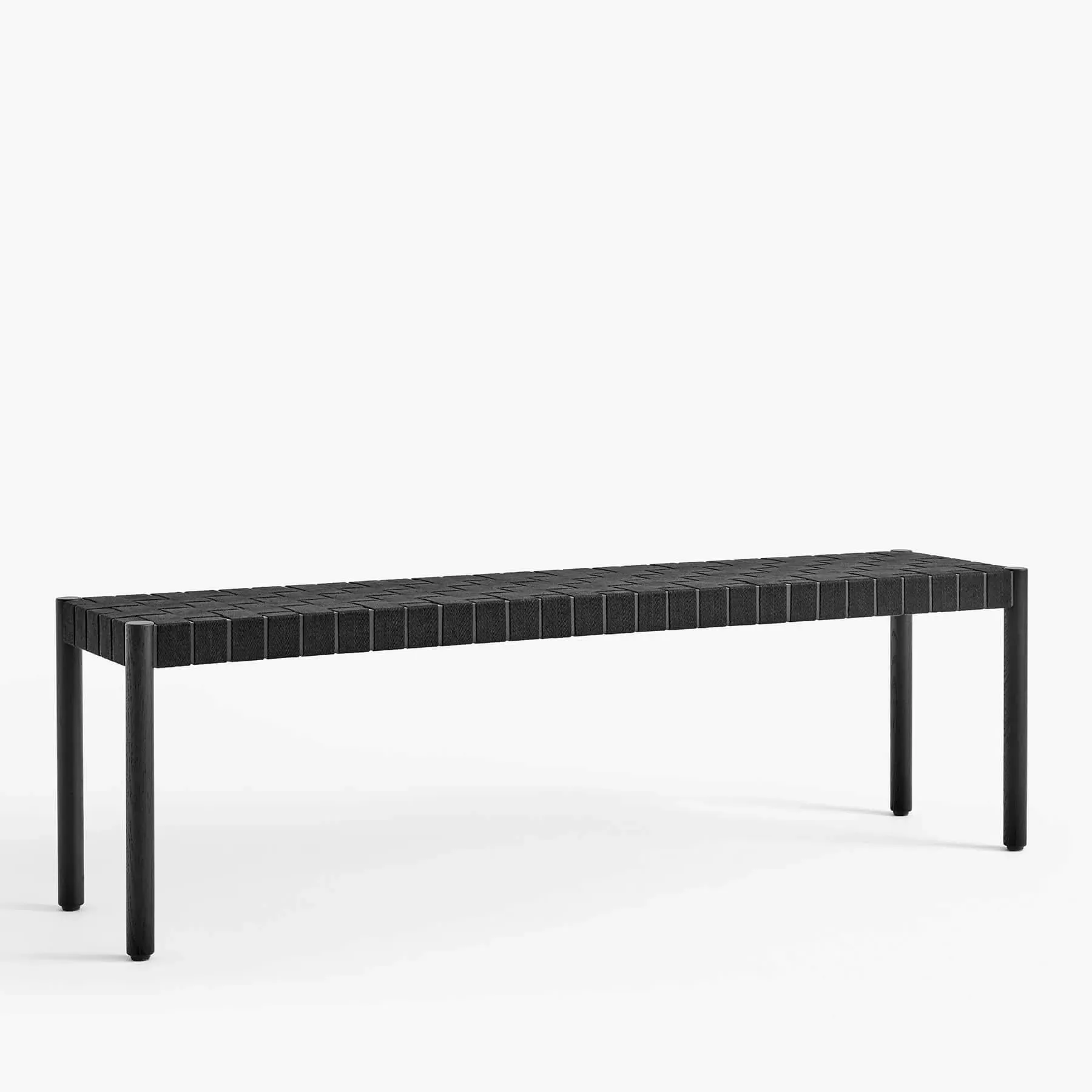157cm Dining Bench with Webbing - Black, Ash