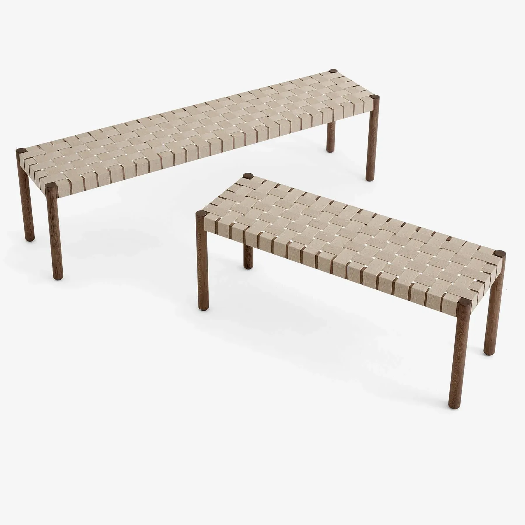 157cm Dining Bench with Webbing - Oak, Wood