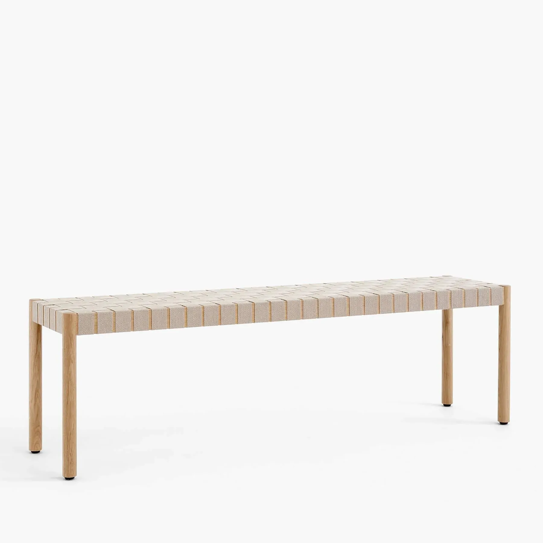 157cm Dining Bench with Webbing - Oak, Wood