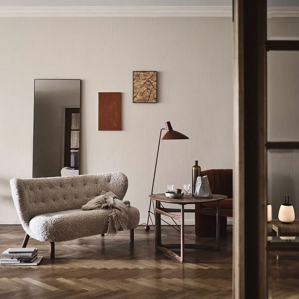 2-Seater Sofa with Hand-Stitched - Oak