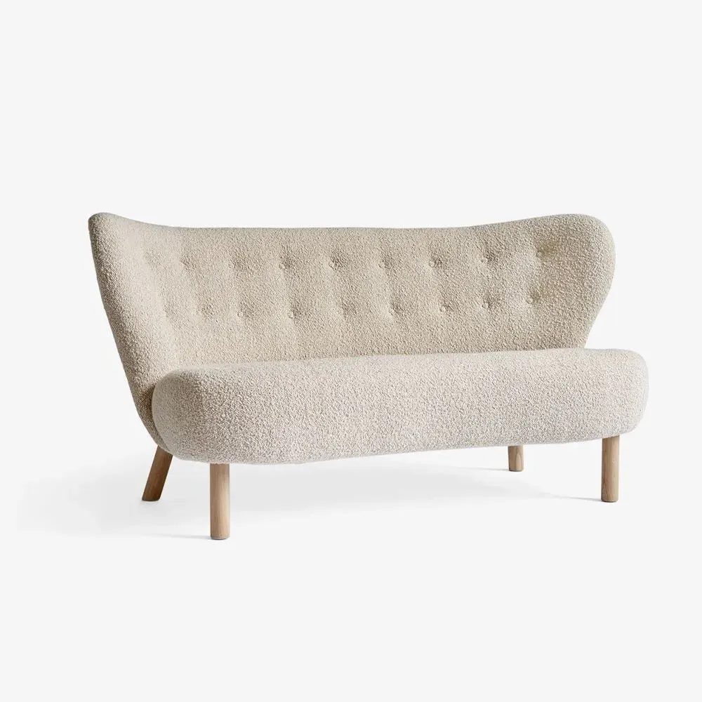 2-Seater Sofa with Hand-Stitched - Oak image