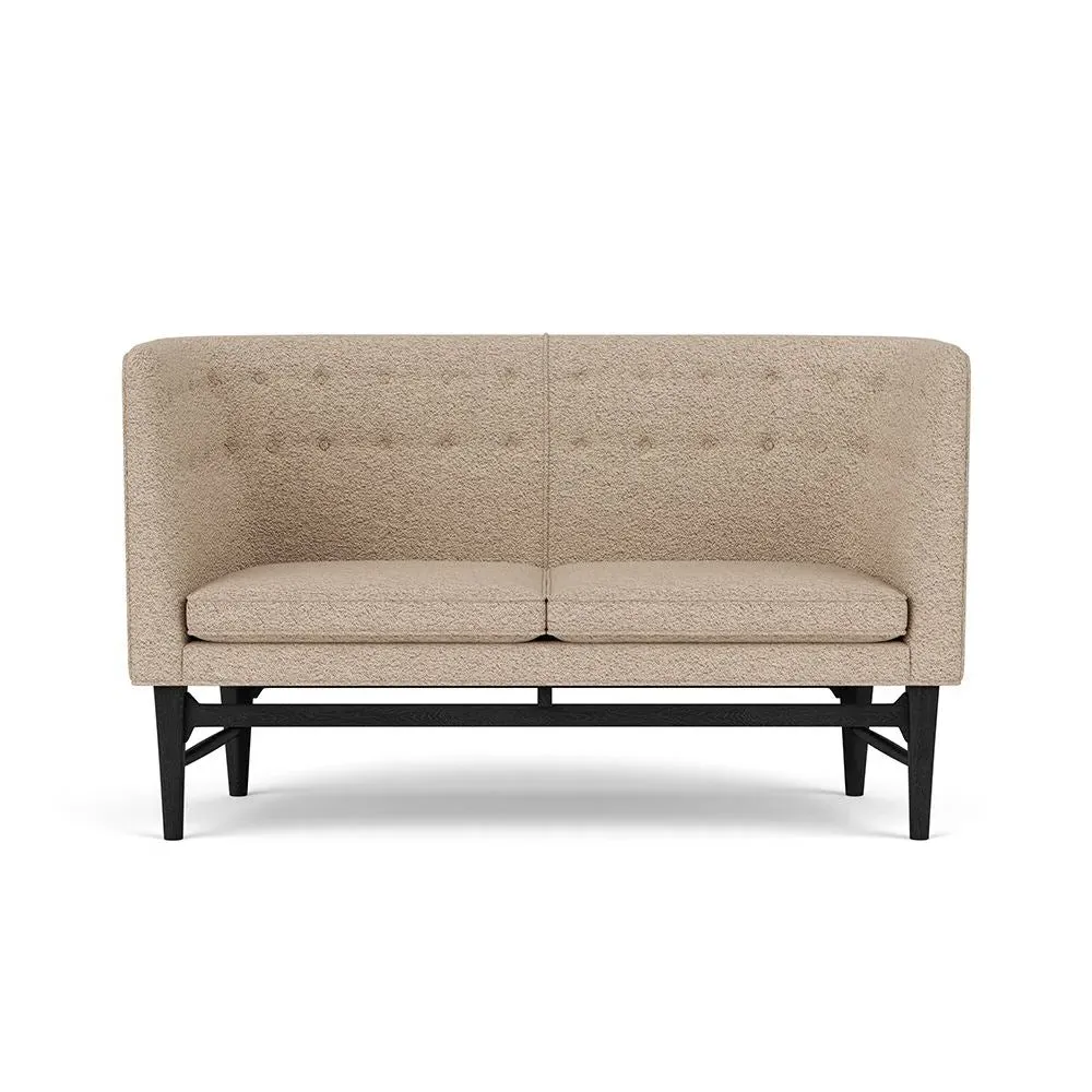2-Seater Sofa with Oak Frame - Grey, Fabric image