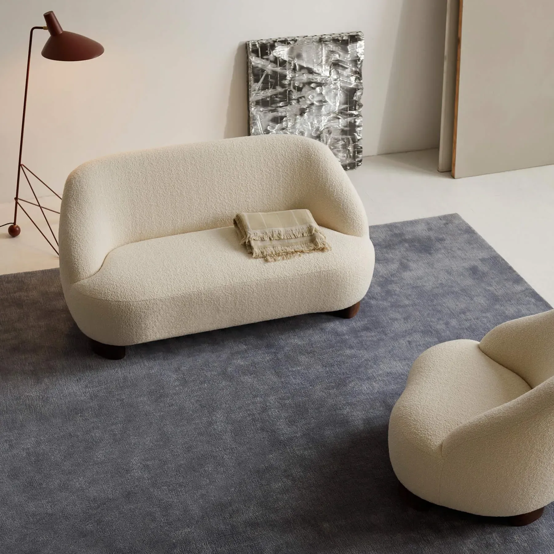 2-Seater Sofa with Oak Frame - Karakorum, Fabric