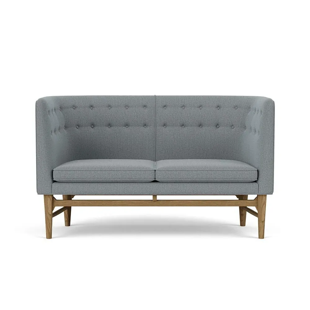 2-Seater Sofa with Oak Frame - Re-Wool