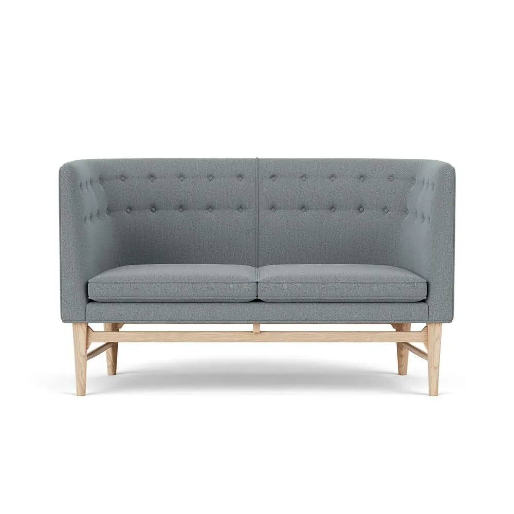 2-Seater Sofa with Oak Frame - Re-Wool