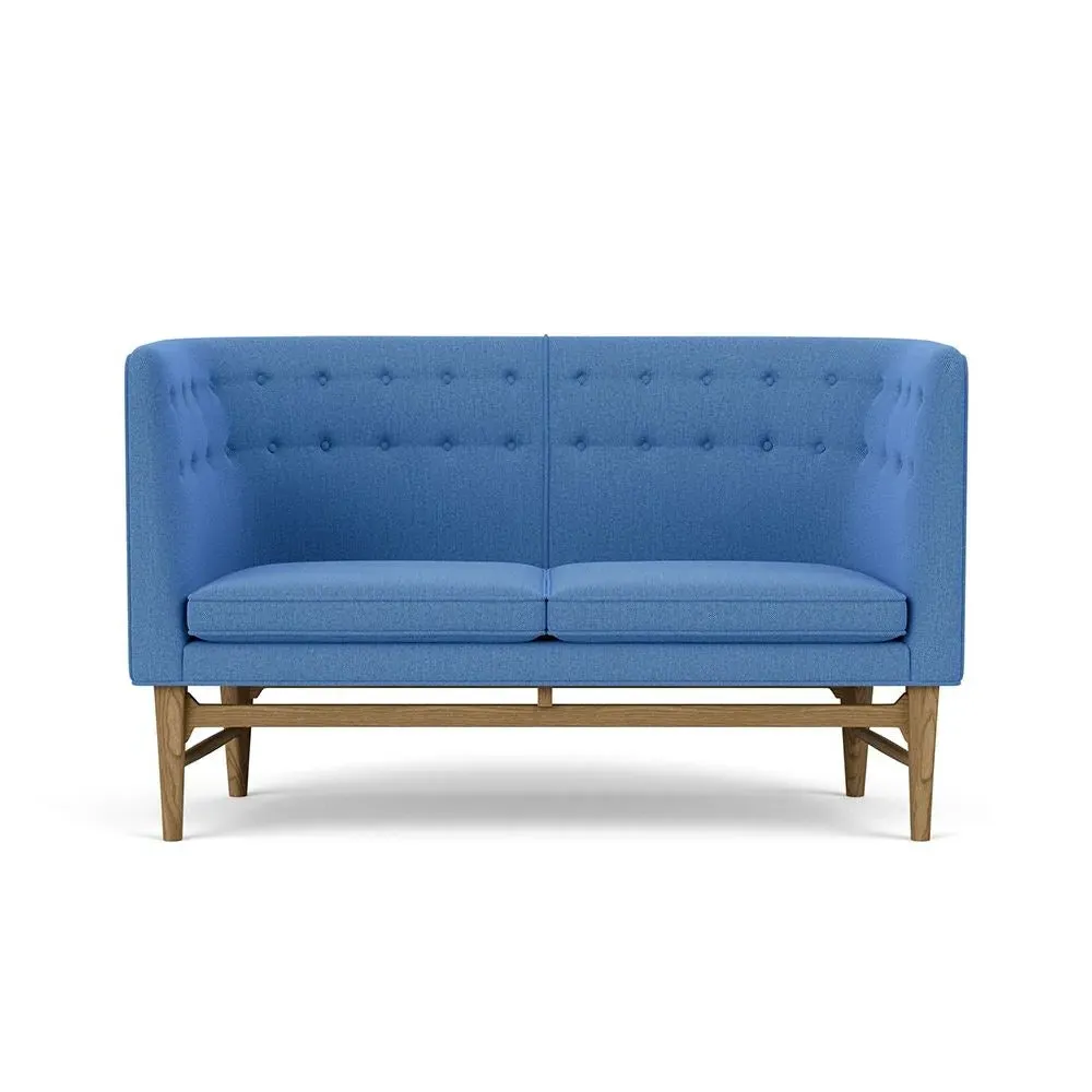 2-Seater Sofa with Oak Frame - Re-Wool