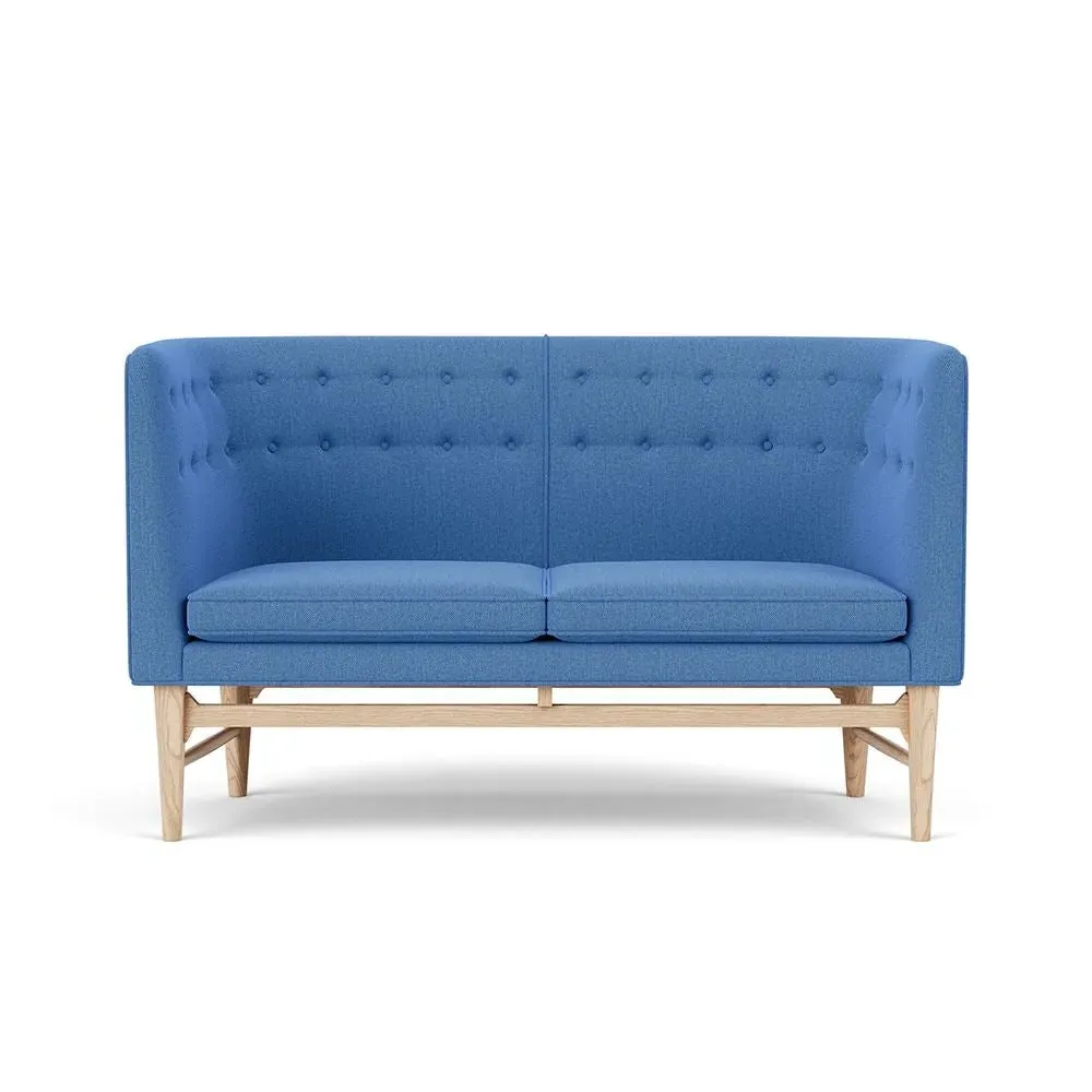 2-Seater Sofa with Oak Frame - Re-Wool
