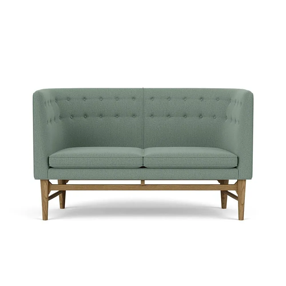 2-Seater Sofa with Oak Frame - Re-Wool