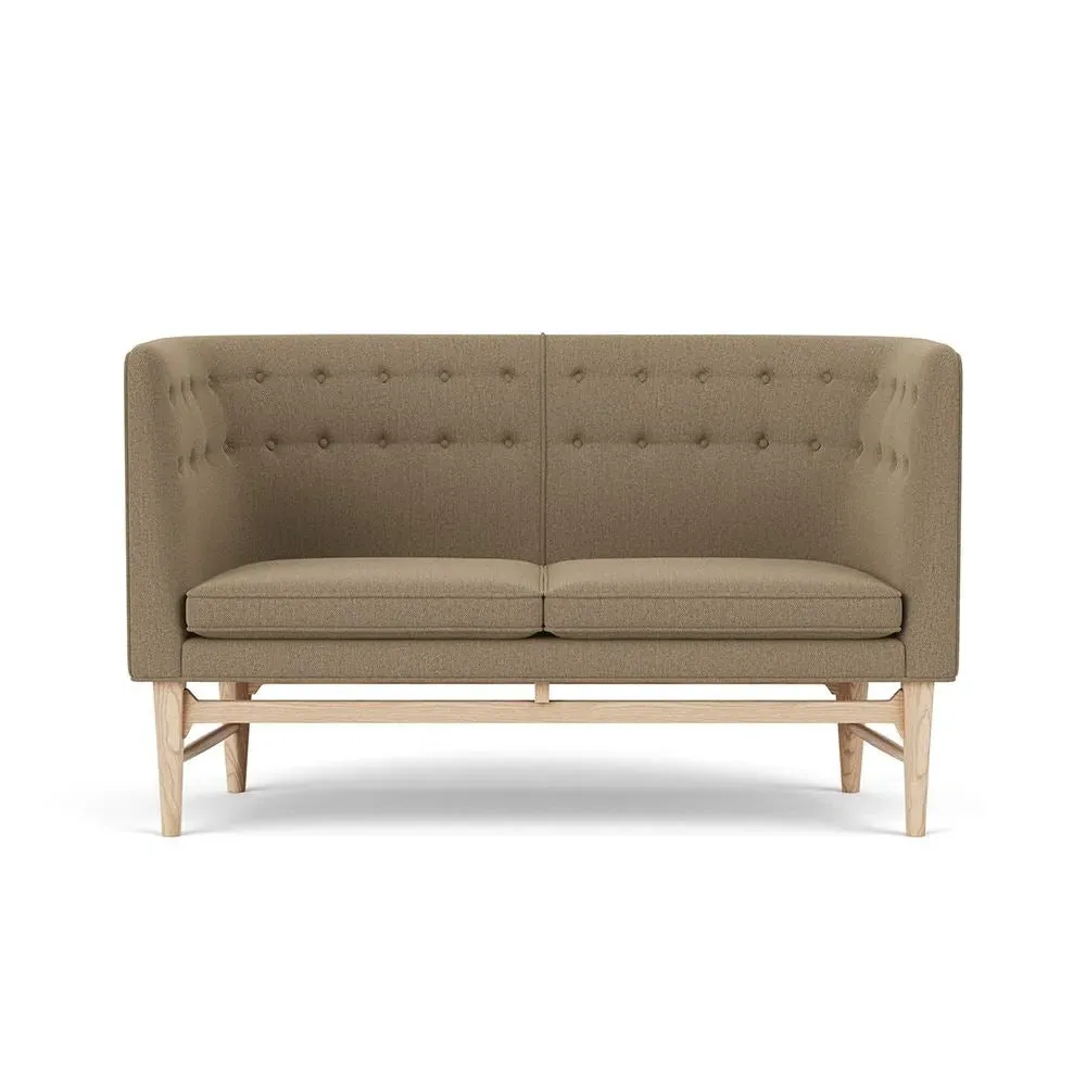 2-Seater Sofa with Oak Frame - Re-Wool, Wood image