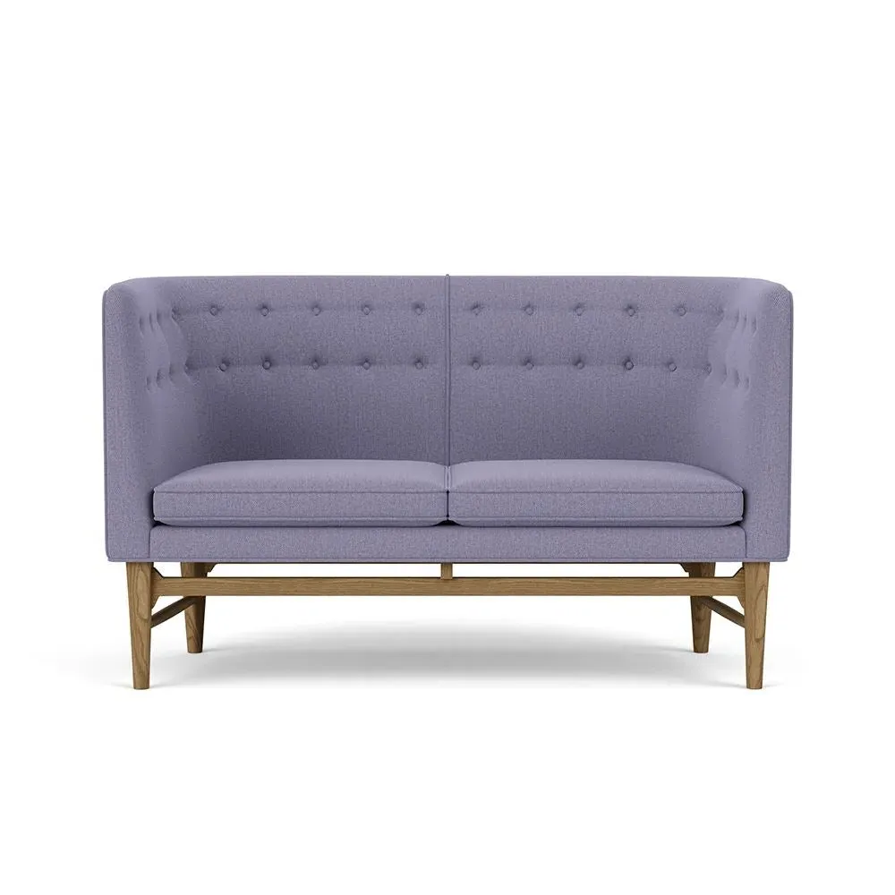 2-Seater Sofa with Oak Frame - Re-Wool, Wood