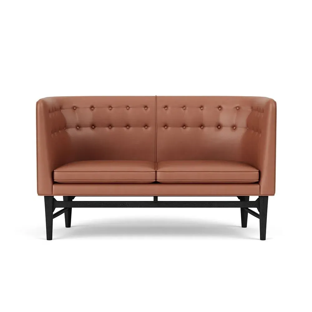 2-Seater Sofa with Oak Frame - Silk, Fabric image