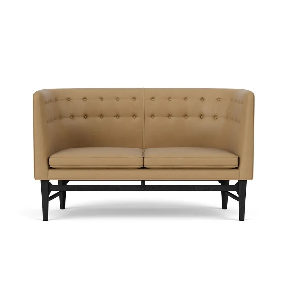 2-Seater Sofa with Oak Frame - Silk, Wood image