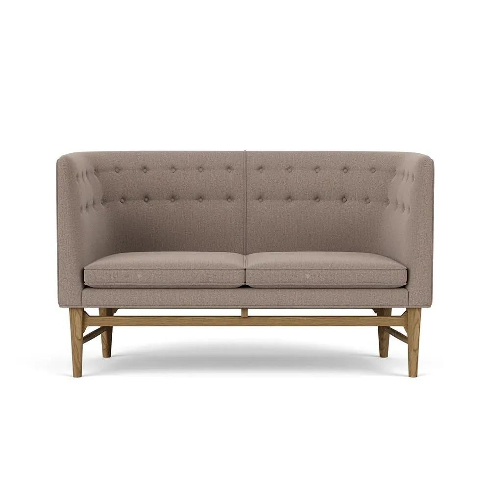 2-Seater Sofa with Smoked Oak Frame - Re-Wool
