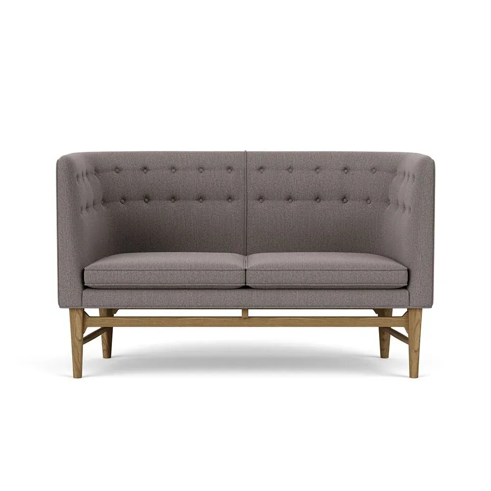 2-Seater Sofa with Smoked Oak Frame - Re-Wool