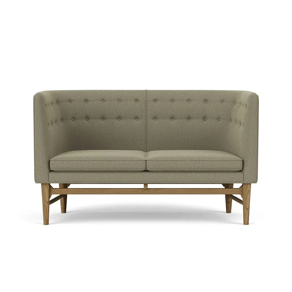 2-Seater Sofa with Smoked Oak Frame - Re-Wool