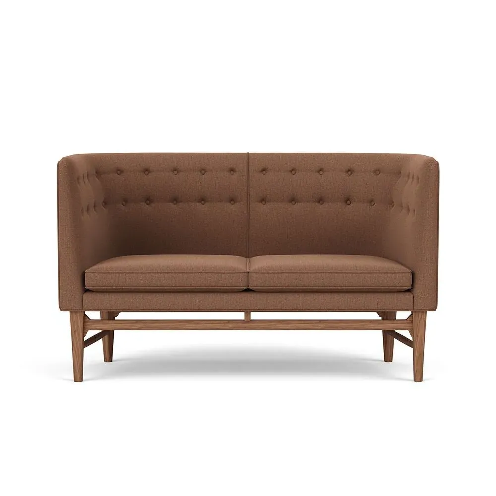 2-Seater Sofa with Walnut Frame - Re-Wool