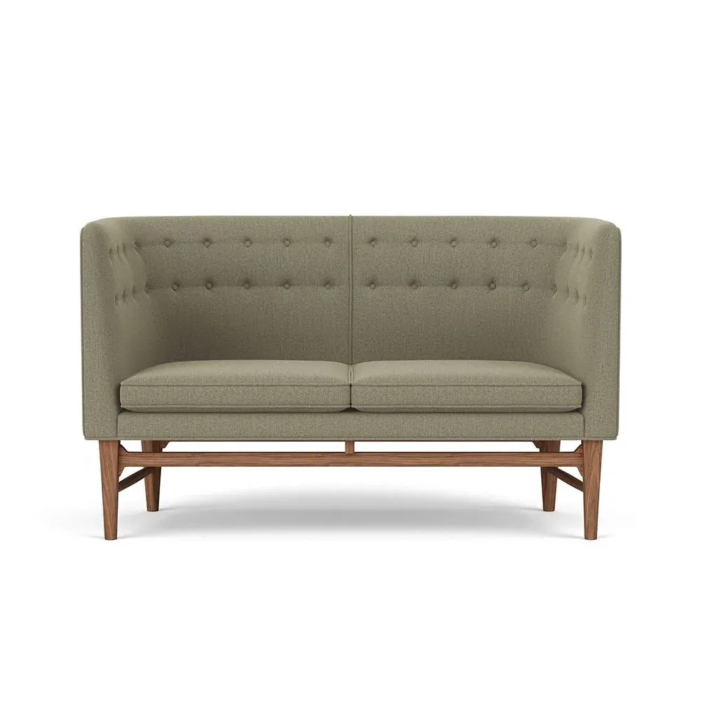 2-Seater Sofa with Walnut Frame - Re-Wool