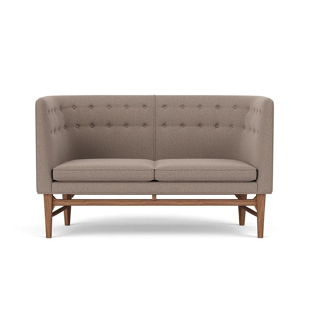 2-Seater Sofa with Walnut Frame - Re-Wool