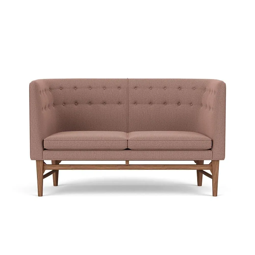 2-Seater Sofa with Walnut Frame - Re-Wool