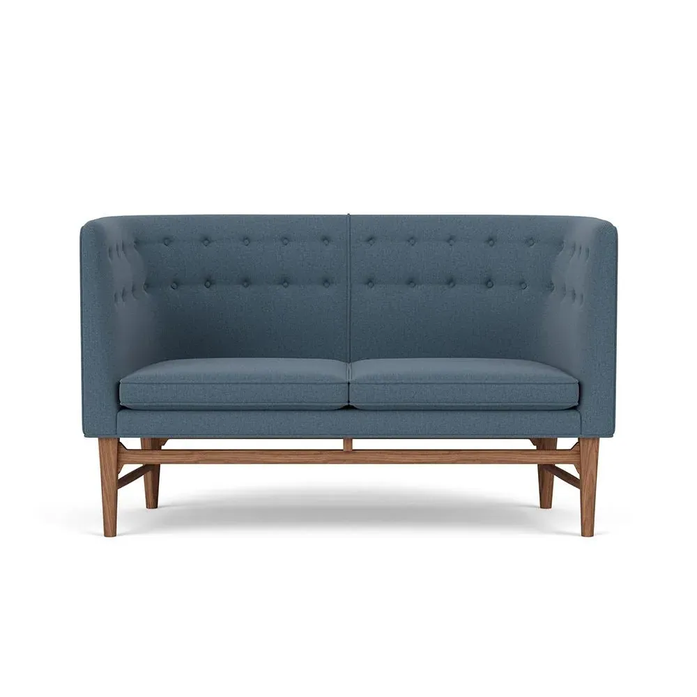 2-Seater Sofa with Walnut Frame - Re-Wool