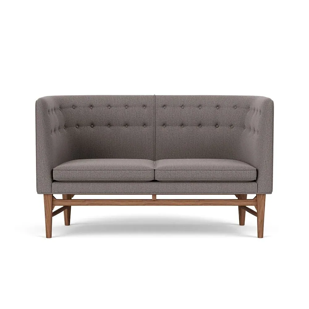 2-Seater Sofa with Walnut Frame - Re-Wool