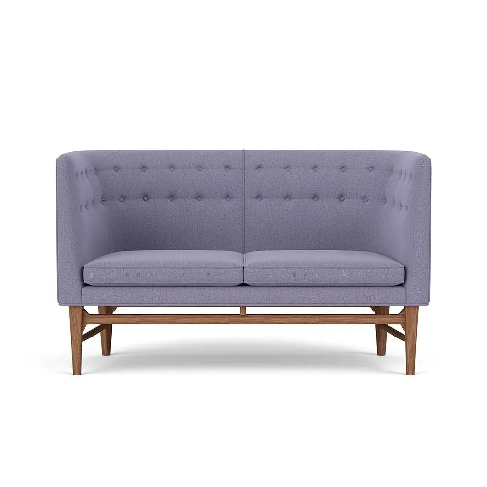 2-Seater Sofa with Walnut Frame - Re-Wool, Wood