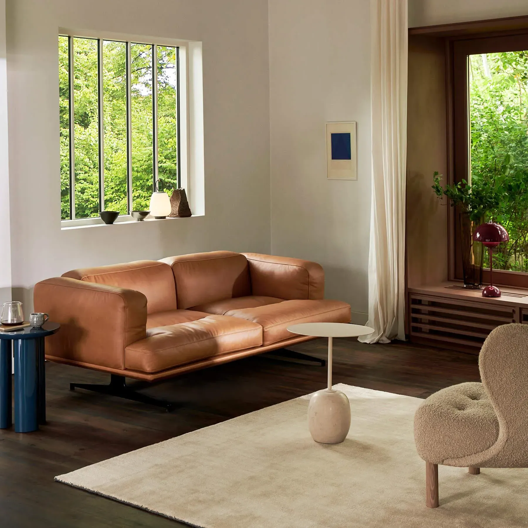 3-Piece Living Room Bundle - Cognac, Leather image