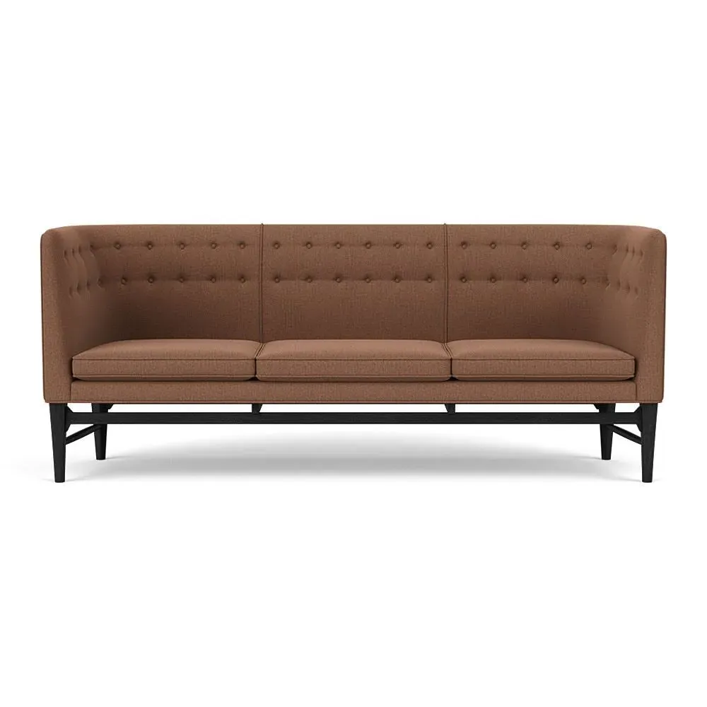 3-Seater Sofa with Button Tufting - Oak