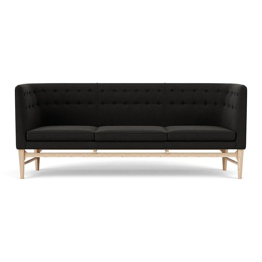 3-Seater Sofa with Button Tufting - Oak