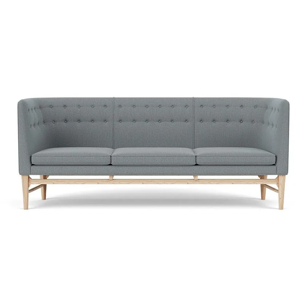 3-Seater Sofa with Button Tufting - Oak