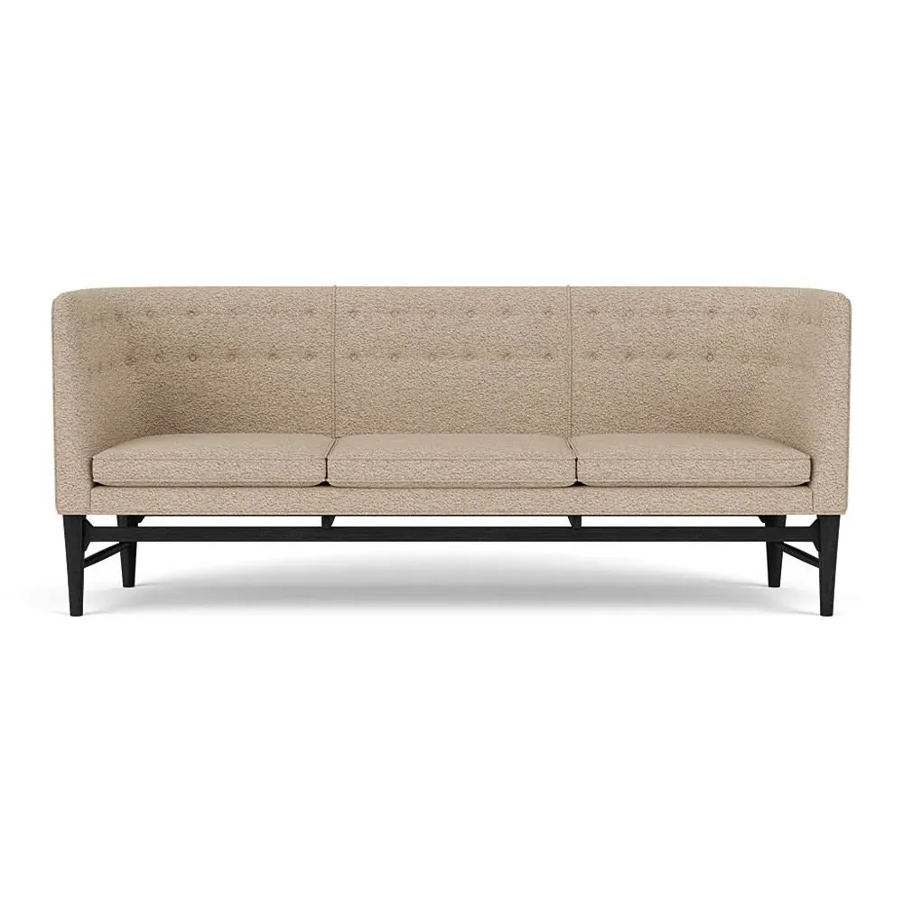 3-Seater Sofa with Button Tufting - Oak