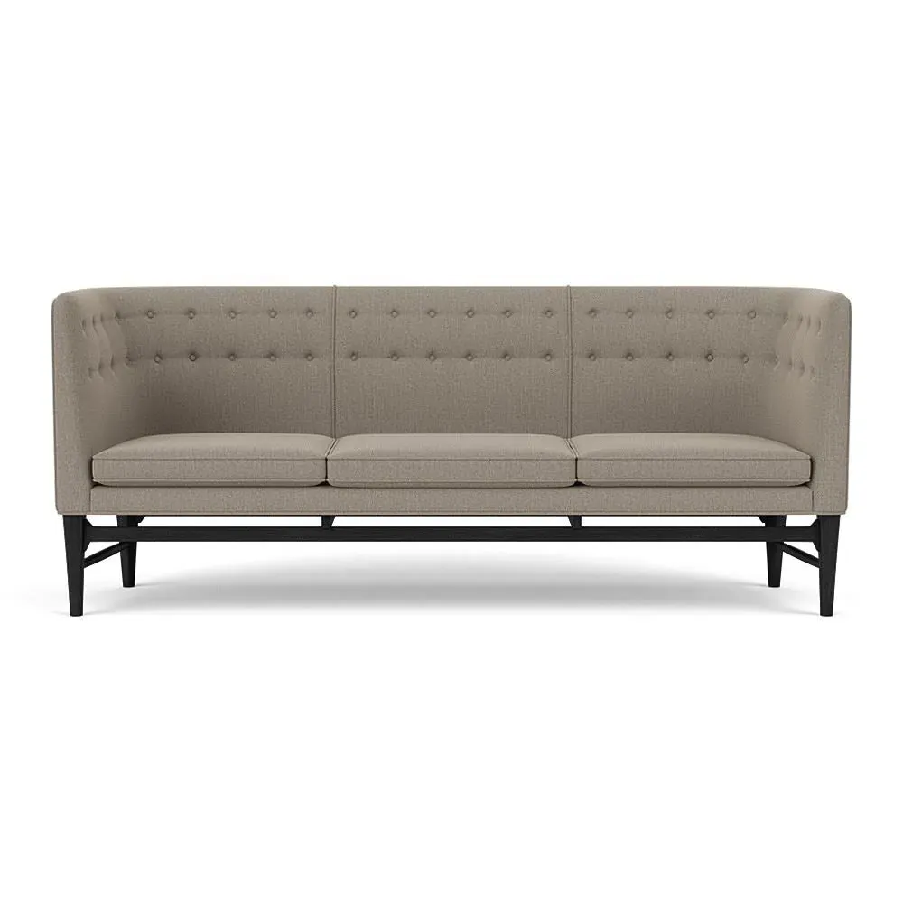 3-Seater Sofa with Button Tufting - Oak