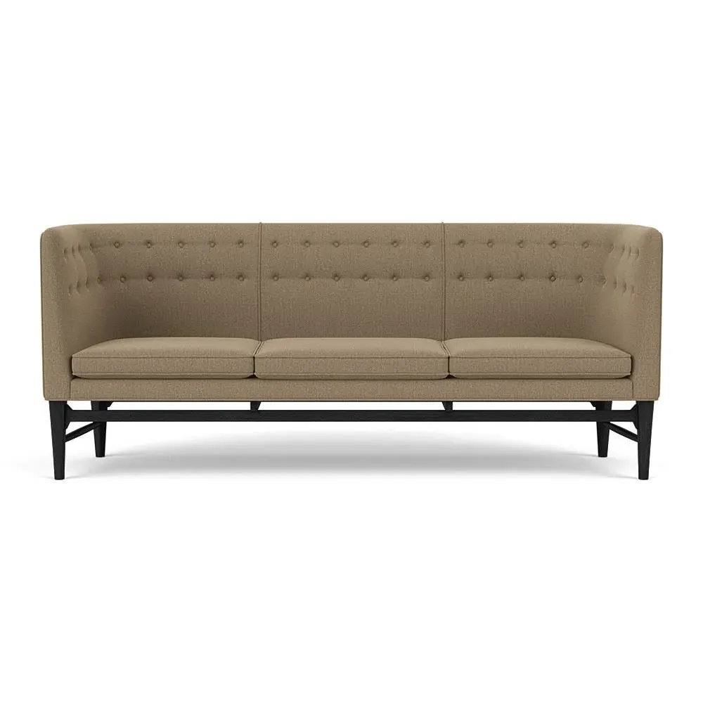 3-Seater Sofa with Button Tufting - Oak