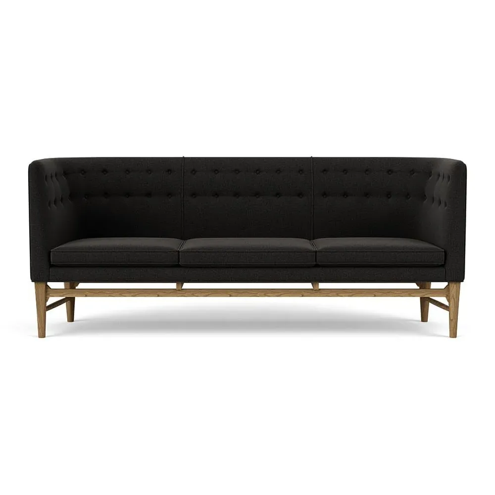 3-Seater Sofa with Button Tufting - Oak