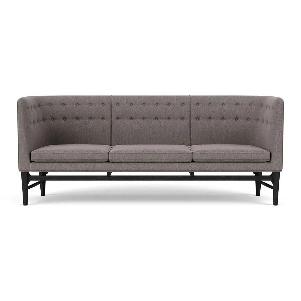 3-Seater Sofa with Button Tufting - Oak