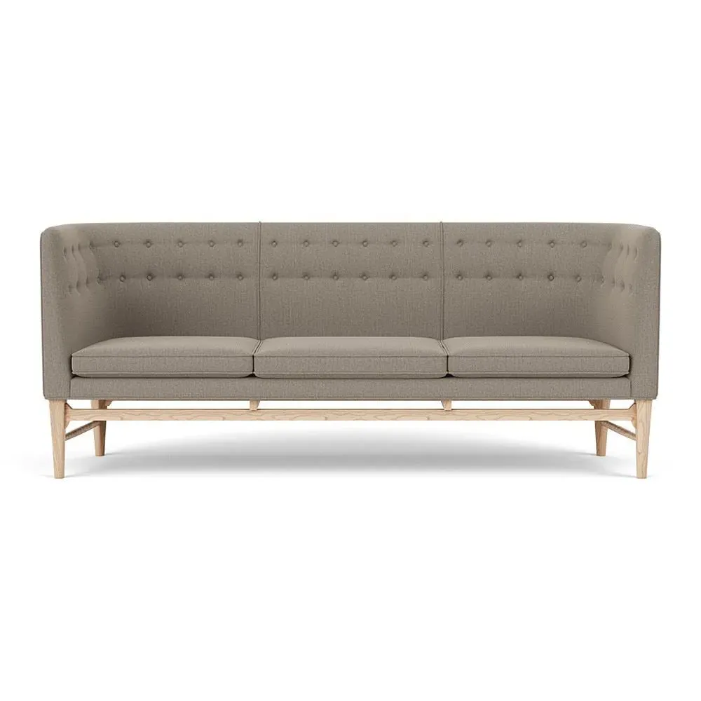3-Seater Sofa with Button Tufting - Oak