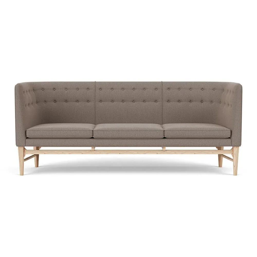 3-Seater Sofa with Button Tufting - Oak