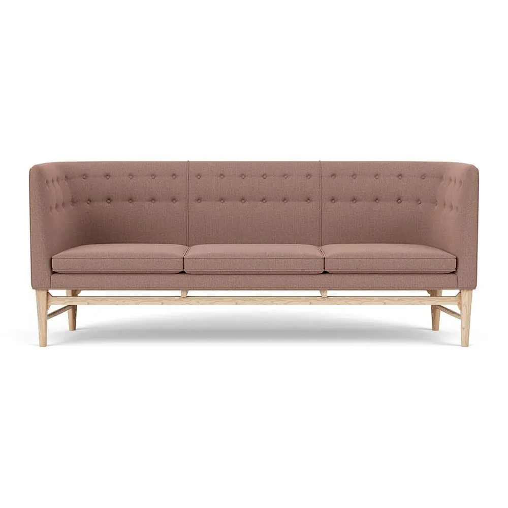 3-Seater Sofa with Button Tufting - Oak