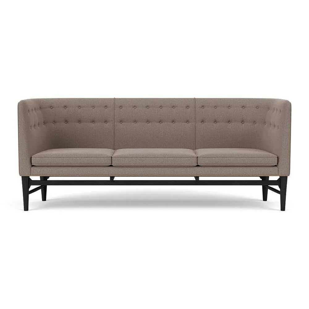 3-Seater Sofa with Button Tufting - Oak