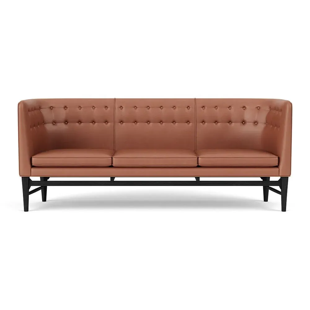 3-Seater Sofa with Button Tufting - Oak