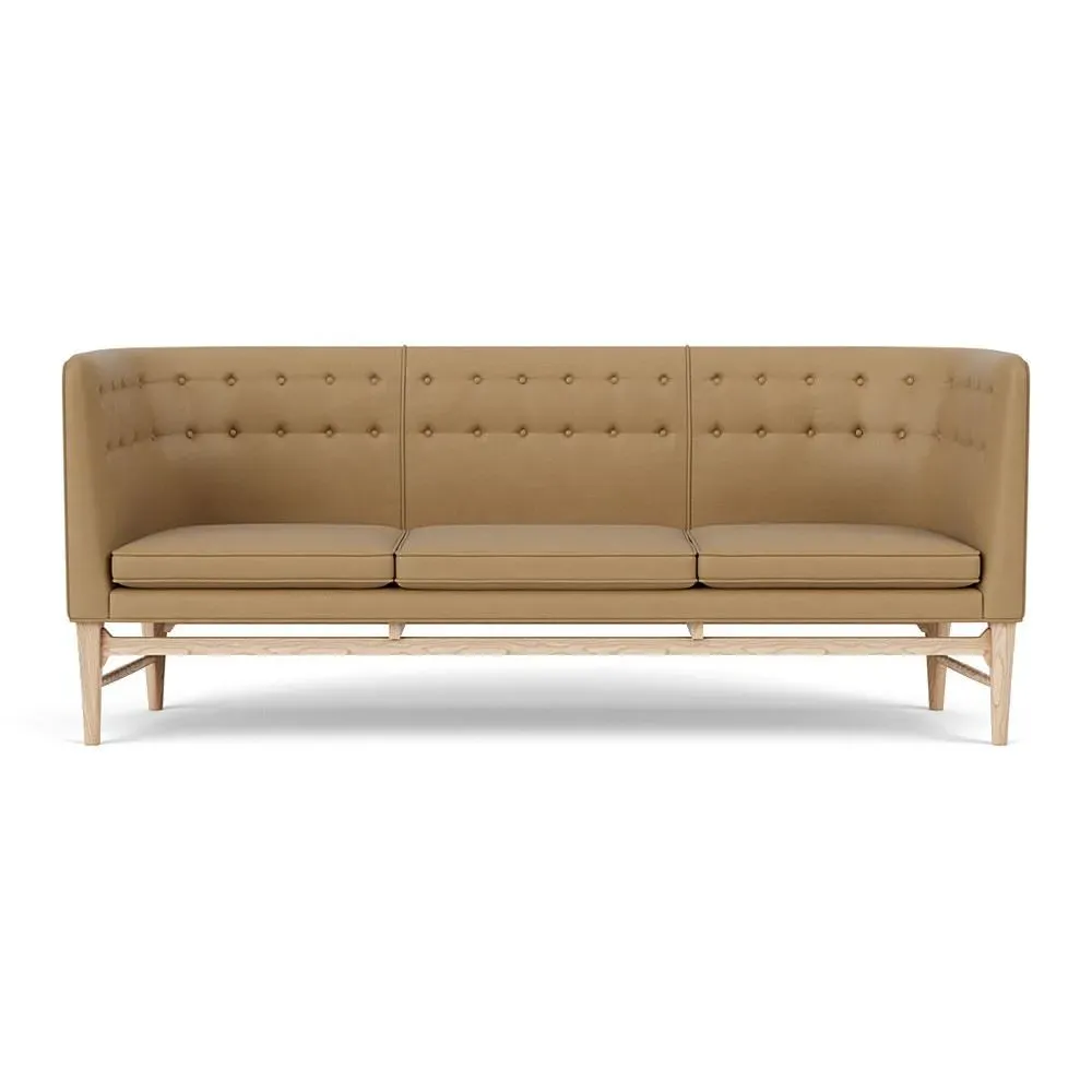 3-Seater Sofa with Button Tufting - Silk, Oak image