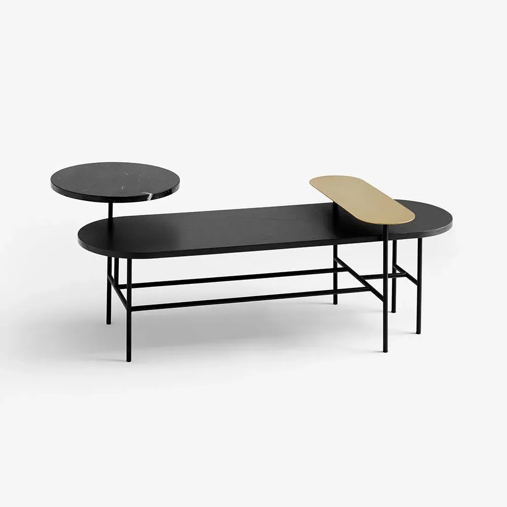 3-Tier Coffee Table JH7 - Brass, Marble image