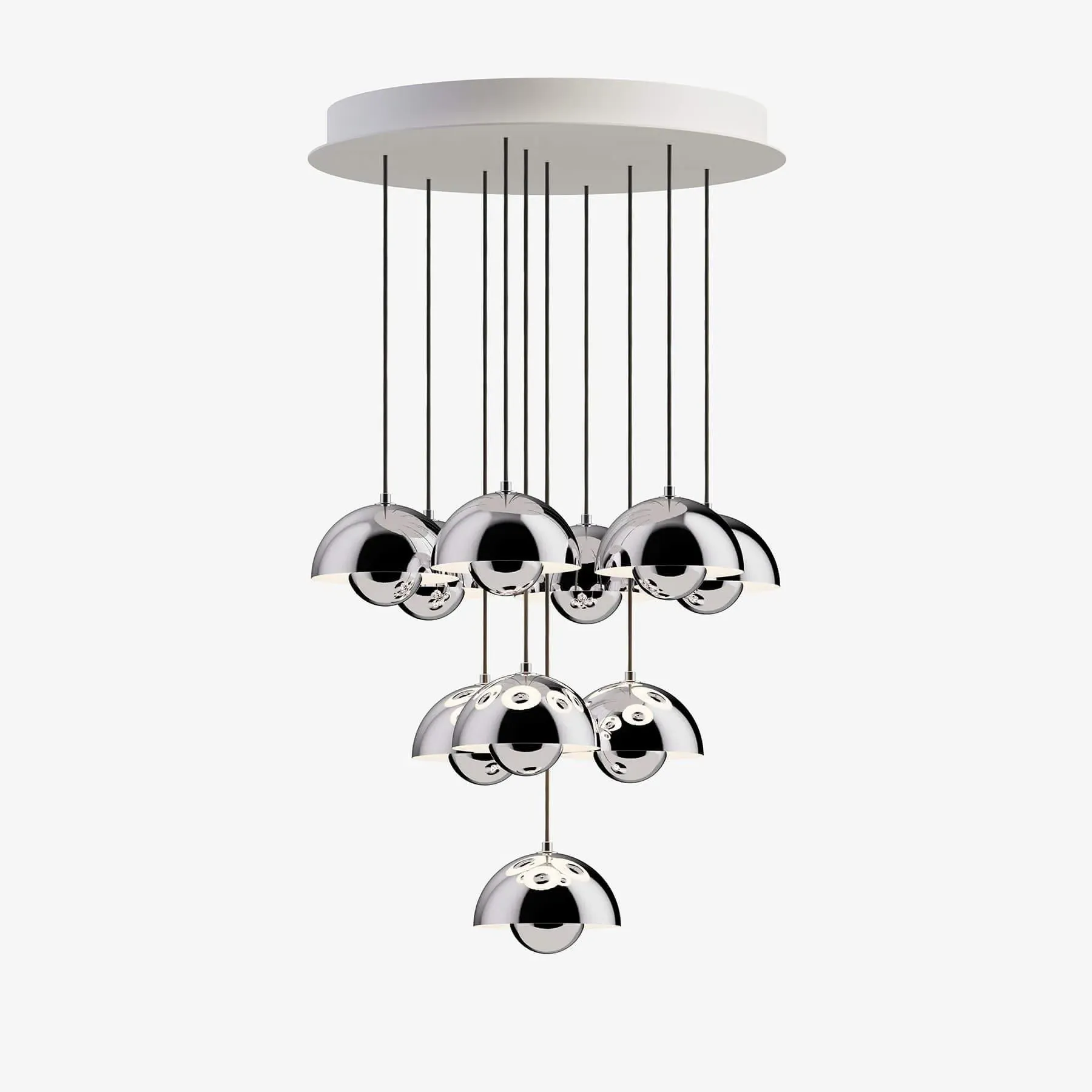 31-Shade Flowerpot Chandelier - Chrome