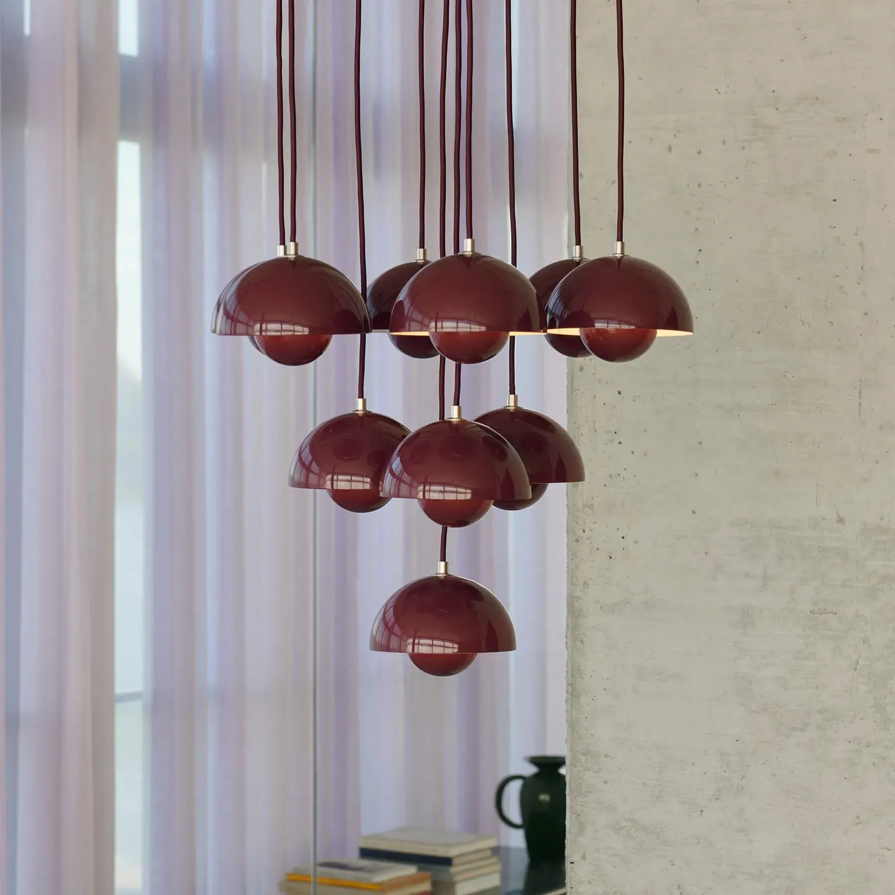 31-Shade Flowerpot Chandelier - Cobalt Blue